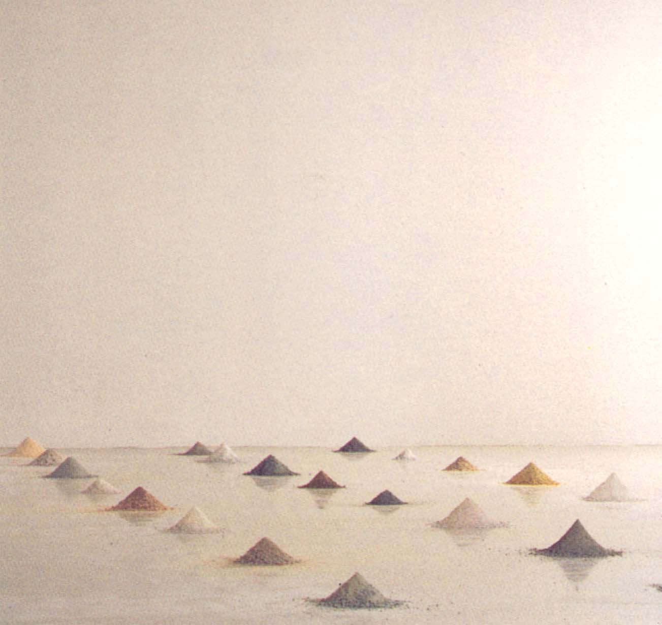 Demontage, installation with thirty-six pulverised Alpine summit stones