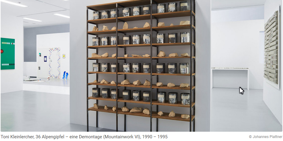 36 Alpine Summits — A Demontage installed in the exhibition arttirol at the Tiroler Landesmuseum Ferdinandeum