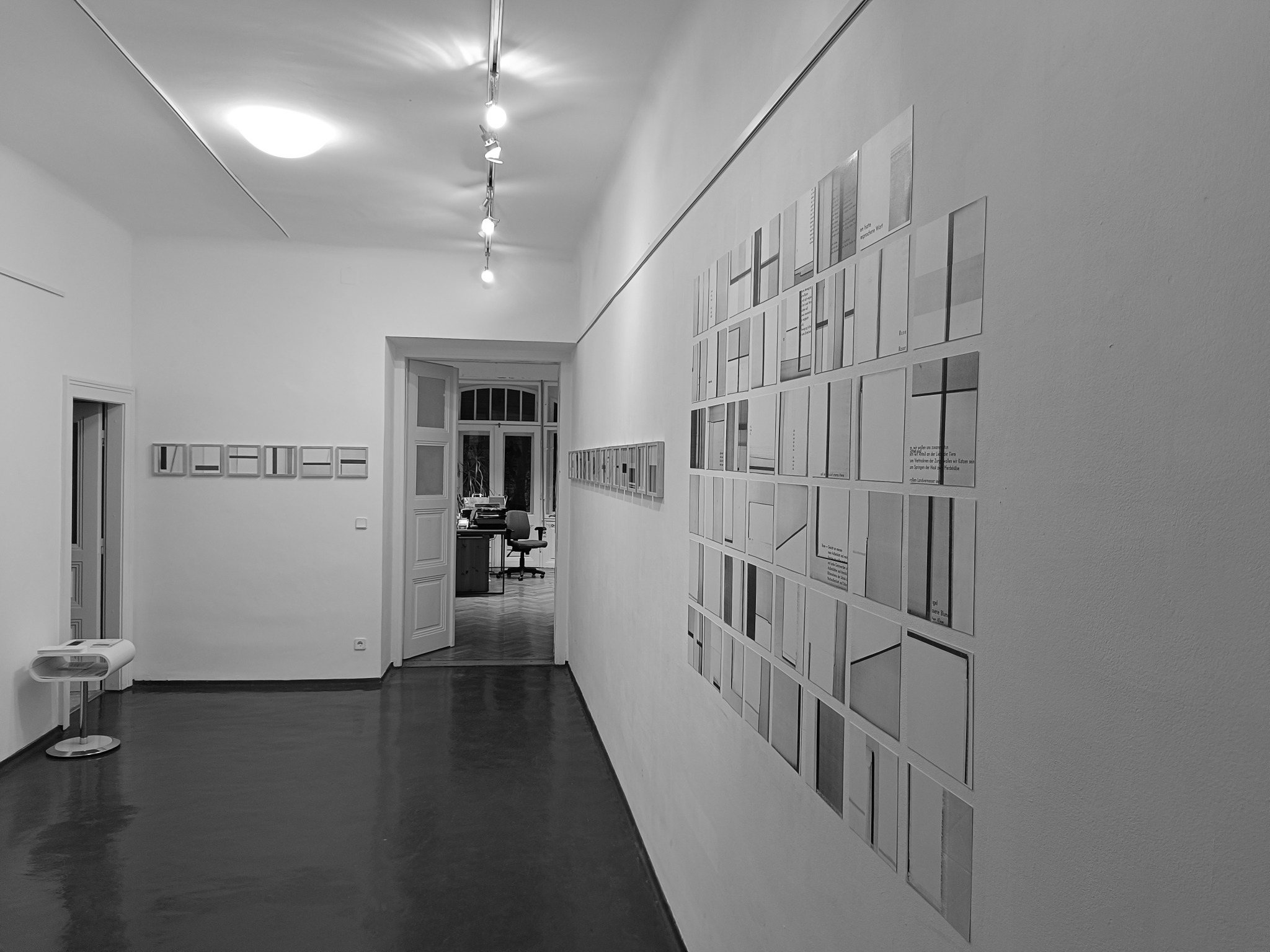 Installation view of Ablichtungen at Schule für Dichtung in Vienna