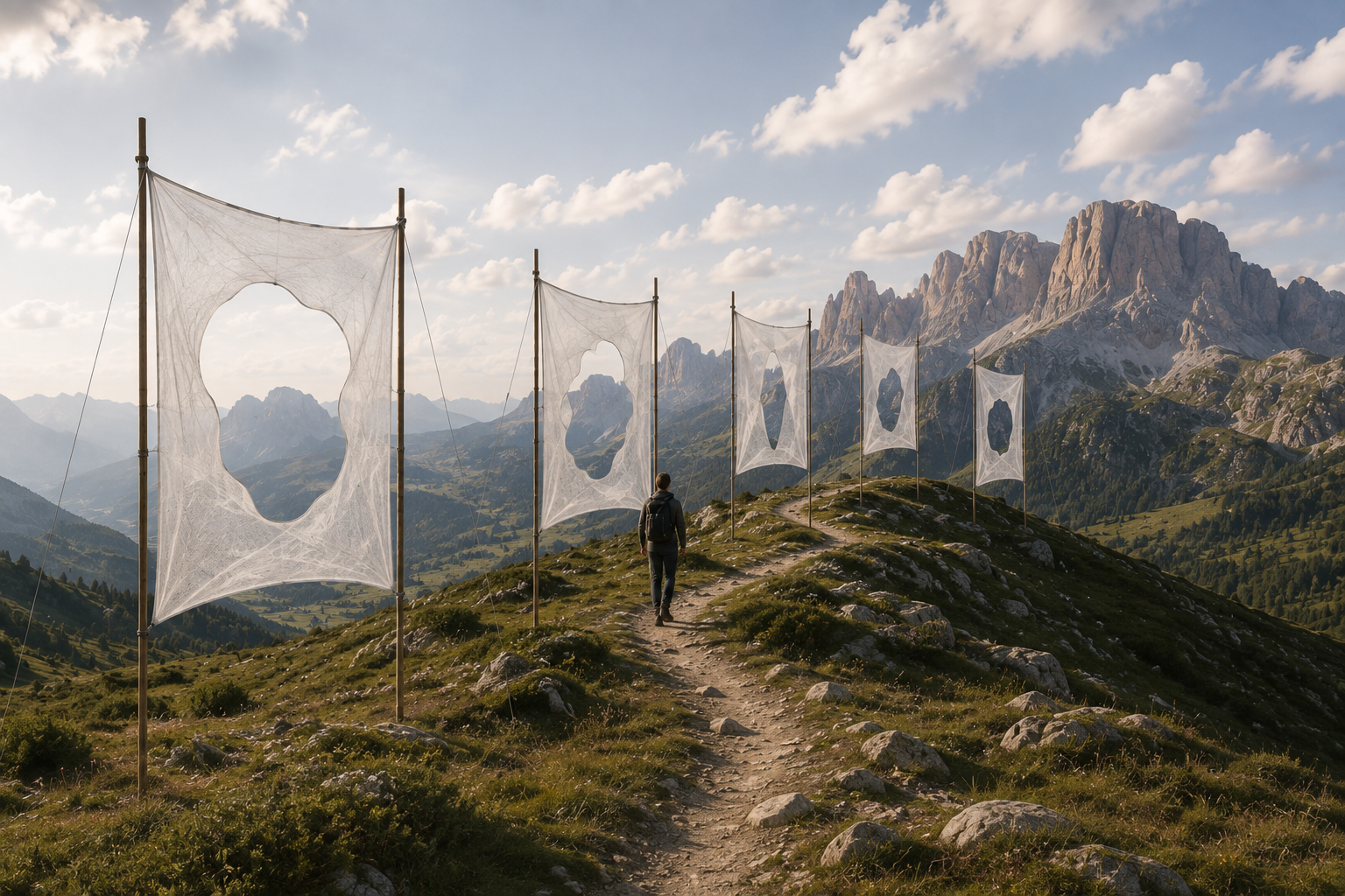How Many Holes Make a Landscape project visualization in the Dolomites