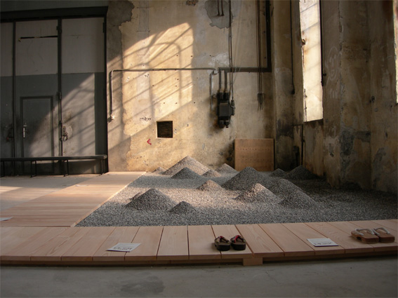 Karesansui 1 to 5 installation by Toni Kleinlercher in Dornbirn