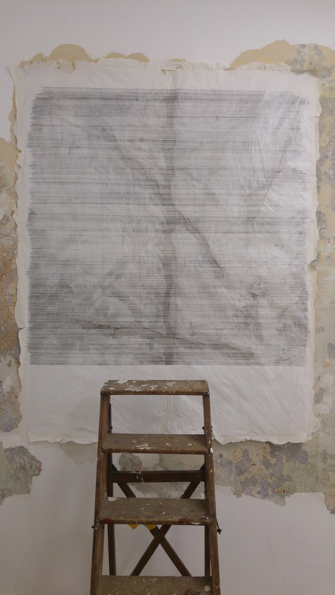 Literary Frottage installation by Toni Kleinlercher